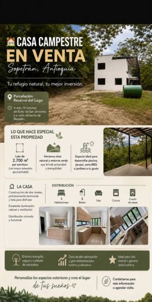 Foto 1 de Finca en Venta en Sopetrán de 2700 M²